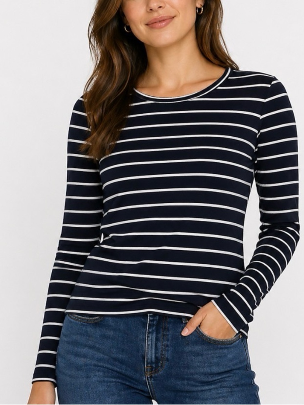 Cloud Chaser black and white striped lightweight sweater SZ L - great basic